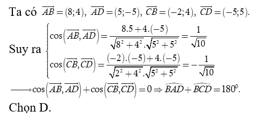 Trong mặt phẳng tọa độ Oxy  cho bốn điểm A(-8,0), B(0,4) và C(2,0)  Khẳng định nào sau đây là đúng (ảnh 1)