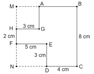 Một mảnh ruộng có kích thước như hình vẽ. Tính diện tích của mảnh ruộng (ảnh 2)