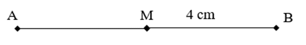 Biết M là trung điểm của AB. Tính độ dài đoạn thẳng AM.  A. AM = 2 cm B. AM = 3 cm (ảnh 1)