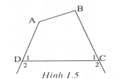 Chứng minh rằng trong một tứ giác, tổng hai góc ngoài tại hai đỉnh bằng tổng hai góc trong tại hai đỉnh còn lại. (ảnh 1)