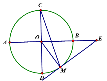 Cho đường tròn (O) và hai đường kính vuông góc AB và CD. Trên cung BD lấy một điểm M.  (ảnh 1)