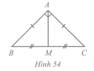 Cho tam giác ABC vuông cân tại A. Gọi M là trung điểm của cạnh huyền BC (ảnh 1)