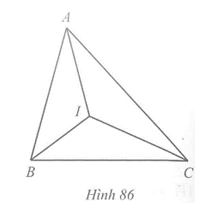 Tam giác ABC có ba đường phân giác cắt nhau tại I. Chứng minh (ảnh 1)