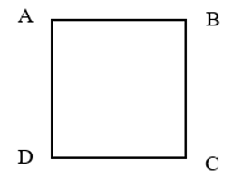 Cho hình vuông ABCD sau:Biết cạnh AB có độ dài 5 cm, độ dài cạnh BC là: (ảnh 1)
