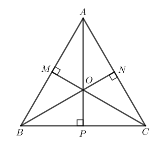 b) Chứng minh rằng trong tam giác đều, điểm cách đều ba đỉnh cũng cách đều ba cạnh của tam giác. (ảnh 1)