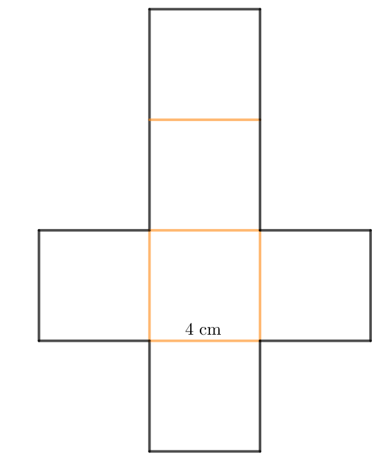 Hãy cắt và gấp hình lập phương có cạnh 4 cm. (ảnh 1)
