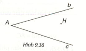Cho hai đường thẳng không vuông góc b, c cắt nhau tại điểm A và cho điểm H (ảnh 1)
