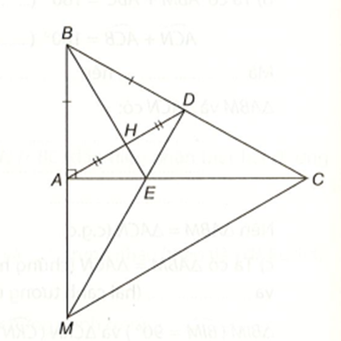 Tia DE cắt tia BA tại M. Chứng minh rằng: tam giác ABH = tam giác DBH (ảnh 1)
