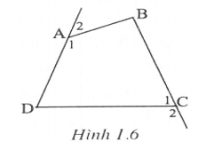 Chứng minh rằng trong một tứ giác, tổng hai góc ngoài tại hai đỉnh bằng tổng hai góc trong tại hai đỉnh còn lại. (ảnh 2)