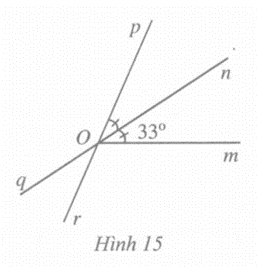 Trong Hình 15, tính số đo của mỗi góc mOp, qOr, pOq (ảnh 1)