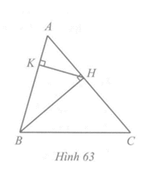 Cho tam giác nhọn ABC. a) Vẽ H là hình chiếu của B trên đường thẳng AC (ảnh 1)