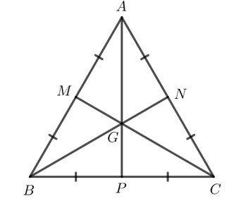 Chứng minh rằng trong tam giác đều, điểm cách đều ba cạnh của tam giác là trọng tâm của tam giác đó. (ảnh 1)