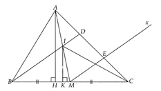 Cho tam giác ABC có AM là trung tuyến ứng vói BC . Trên cạnh AC lấy điểm D Chứng minh: a) AD = DE = EC (ảnh 1)