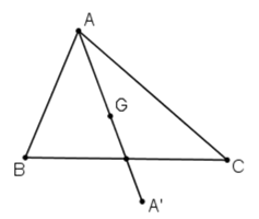 b) Trọng tâm của một tam giác là tâm đối xứng của tam giác đó. (ảnh 1)