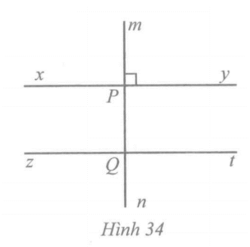 Nếu một đường thẳng vuông góc với một trong hai đường thẳng song song Vẽ hình minh họa (ảnh 1)