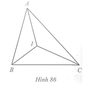 Tam giác ABC có ba đường phân giác cắt nhau tại I và AB < AC.  a) Chứng minh (ảnh 1)