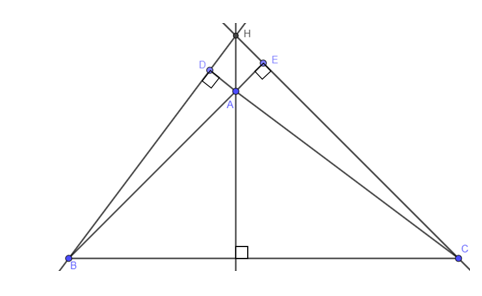 c) ABC là tam giác tù tại A. (ảnh 1)