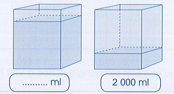 Ước lượng số mi-li-lít nước trong bể chứa nhiều hơn: (ảnh 1)