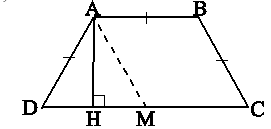 Một hình thang cân có đáy nhỏ bằng cạnh bên và góc kề với đáy lớn bằng 60 độ  . Biết chiều cao của hình thang cân này là  a căn bậc hai 3 (ảnh 1)