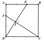 Cho hình vuông ABCD. Gọi E, F lần lượt trên cạnh AB, AD sao cho AE = DF . Chứng minh rằng DE = CF và DE vuông góc CF  (ảnh 1)