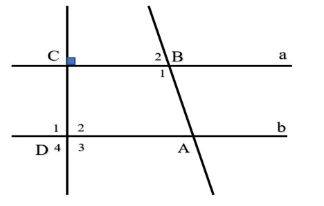 Cho hình vẽ. Tính góc B1 và góc D1 để a song song b biết góc DAB = 70 độ. (ảnh 1)