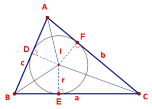 Cho tam giác ABC với I là tâm đường tròn nội tiếp tam giác. (ảnh 2)