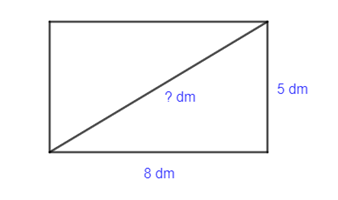 Biết rằng bình phương độ dài đường chéo của một hình chữ nhật bằng tổng các bình phương độ dài hai cạnh của nó. Một hình (ảnh 1)
