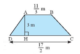 a) Tính diện tích hình thang ABCD có các kích thước như hình sau: (ảnh 1)