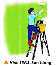 Một người sơn tường đứng trên một cái thang (Hình 15P.3). Bất ngờ người thợ làm con (ảnh 1)