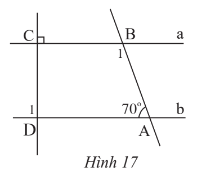 Cho Hình 17, biết a // b. Tính số đo của các góc B1 và D1 (ảnh 1)
