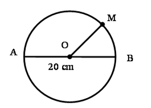 Cho hình vẽ sau biết AB = 20 cm  Độ dài đoạn thẳng OM là ... cm.  A. 5 cm    (ảnh 1)