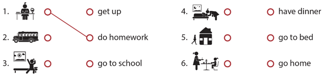 Match the pictures to the expressions Nối các hình ảnh với các biểu đạt (ảnh 1)