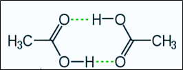 Cho sơ đồ liên kết giữa hai phân tử acid CH3COOH:    Trong sơ đồ trên, đường nét đứt đại diện cho (ảnh 1)
