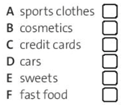 Match slogans 1-6 with types of product A-F Khớp khẩu hiệu 1-6 với các loại  (ảnh 2)