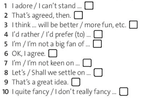 Write the phrases 1-10 in the correct groups A-C below Viết các cụm từ 1-10 vào các  (ảnh 1)