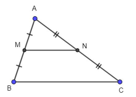 Cho tam giác ABC. Gọi M, N lần lượt là trung điểm của các cạnh AB, AC. Hỏi cặp vectơ nào sau đây cùng hướng? (ảnh 1)