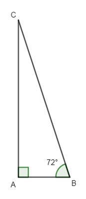 Cho tam giác ABC vuông tại A, AB = 2, góc ABC= 72 độ . Độ dài của vectơ vetơ BA + vectơ AC gần với giá trị nào nhất sau đây:. (ảnh 1)