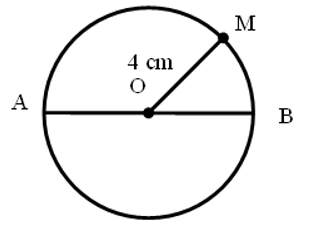 Cho hình vẽ sau, đoạn thẳng OM = 4 cm  Độ dài đoạn thẳng AB là ... cm. (ảnh 1)