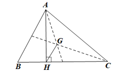 Trong mặt phẳng tọa độ Oxy, gọi H là chân đường cao hạ từ A xuống BC của tam giác (ảnh 1)