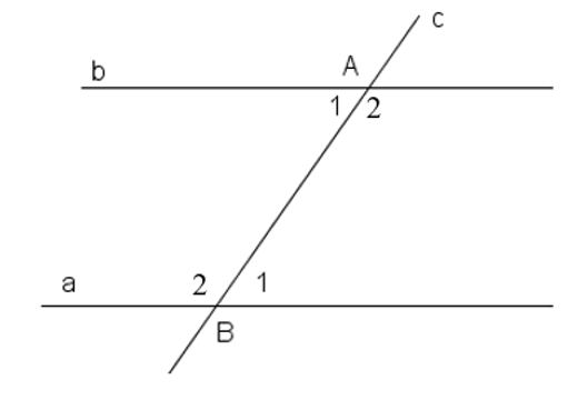 Cho định lí: “Nếu một đường thẳng cắt hai đường thẳng song song thì hai góc so (ảnh 1)