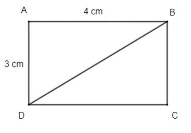 Cho hình chữ nhật ABCD có AB = 4 cm, AD = 3 cm. Tính vecto BC + vecto BA (ảnh 1)