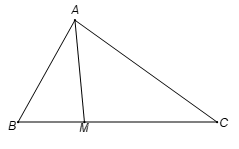 Tam giác ABC có AB = 4, BC = 6, AC = 2 căn 7 . Điểm M thuộc đoạn BC sao cho MC = 2MB (ảnh 1)