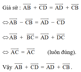 Cho 4 điểm A, B, C, D. Điều nào sau đây là đúng ?  (ảnh 1)
