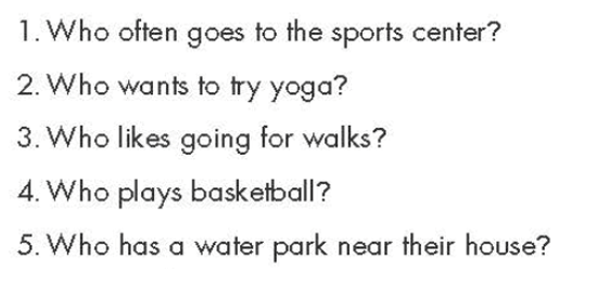 Read about the three people. Choose the correct answer (A, B, or C). (ảnh 1)