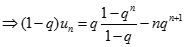 Tính giới hạn của dãy số un = q + 2q^2 + ... + nq^n với trị tuyệt đối q < 1 A. dương vô cùng B. âm vô cùng (ảnh 4)