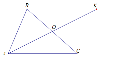 Cho hình vẽ sau  Biết rằng AO là đường trung tuyến của  tam giác ABC (ảnh 1)