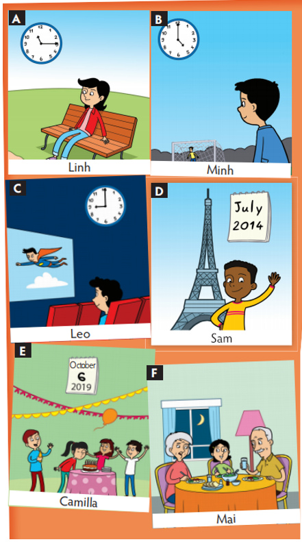 Look at the pictures. Then match each sentence (1-6) with the correct half (a-f) (ảnh 2)