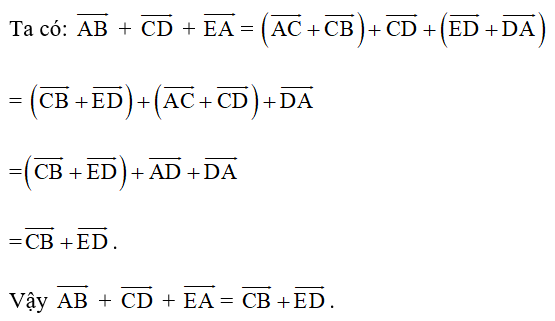 Cho 5 điểm A, B, C, D, E. Khẳng định nào sau đây là đúng (ảnh 1)