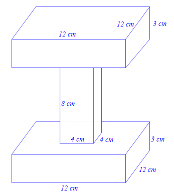 Một nhóm thợ xây có 100 khối bê tông có dạng như hình dưới đây. (ảnh 1)