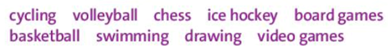Read definitions 1-9 and match them with the activitie below a game you play on ice with (ảnh 1)